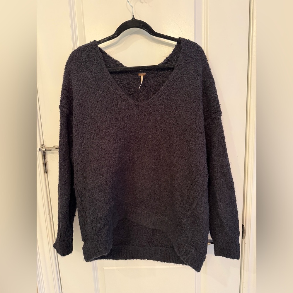 Free People Black V-Neck Sweater